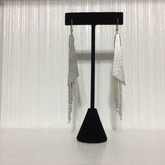 4 inch Earrings, Silver - Picture 3 of 5